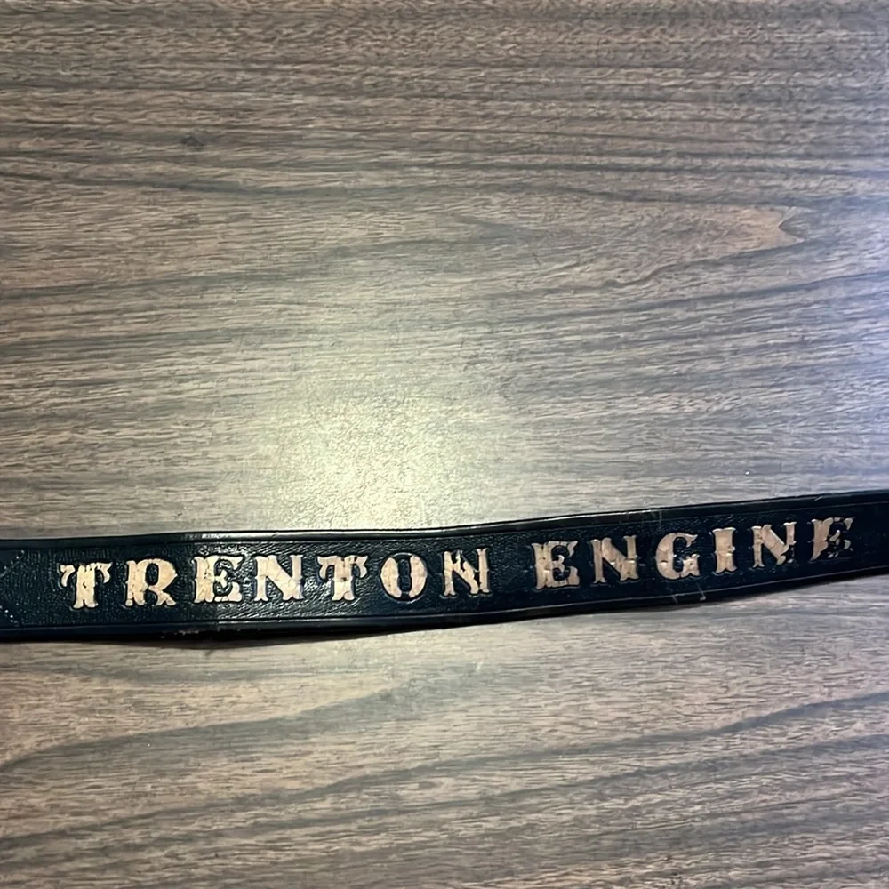 Vintage Trenton Engine Black Leather Belt
